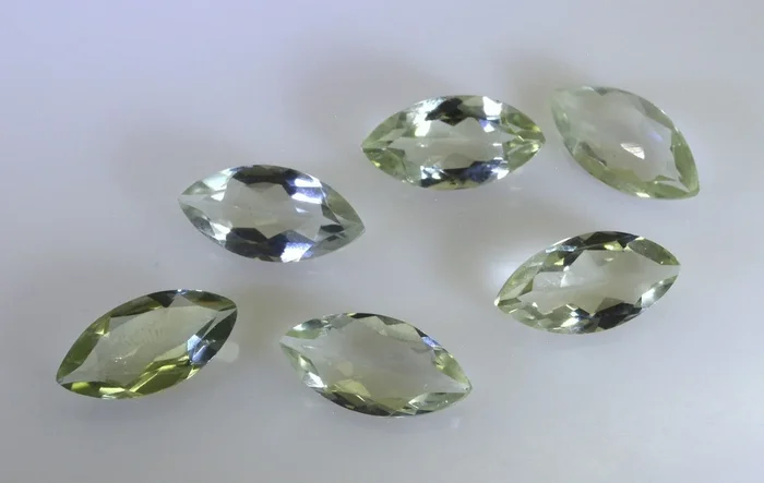Green Amethyst 10PC Tiny 2.5×5 MM Marquise Faceted Green High-Quality Semi Precious Loose Gems