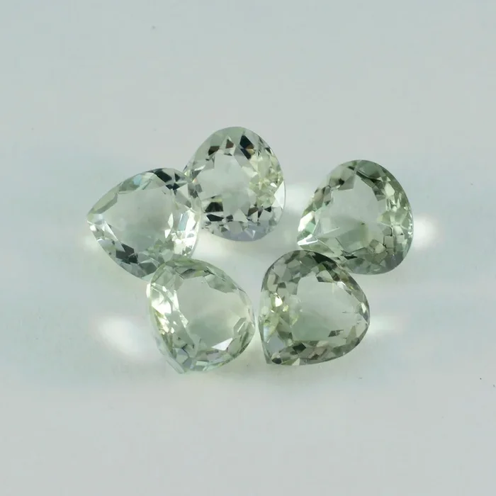 Green Amethyst 1PC Chunky 13×13 MM Heart Faceted Green Natural Semi Precious Loose Gemstone