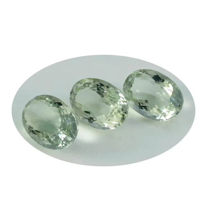 Green Amethyst 1PC Chunky 13×18 MM Oval Faceted Green Pure Semi Precious Loose Gemstones