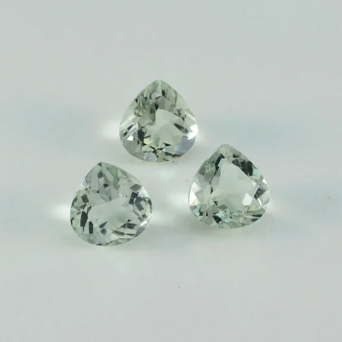 Green Amethyst 1PC Chunky 14×14 MM Heart Faceted Green Genuine Semi Precious Loose Gemstones
