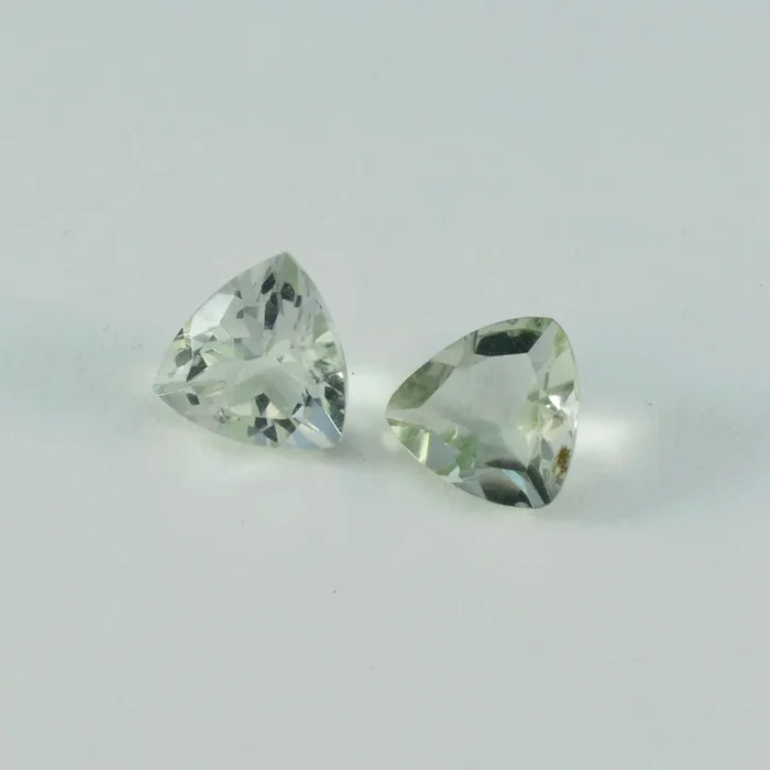 Green Amethyst 1PC Chunky 14×14 MM Triangle Faceted Green Genuine Semi Precious Loose Gemstones