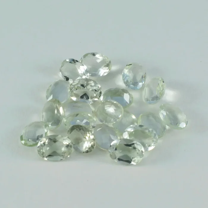 Green Amethyst 1PC Large 8×12 MM Oval Faceted Green High-Quality Semi Precious Loose Gemstones