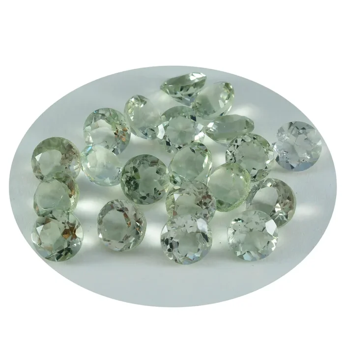 Green Amethyst 1PC Medium 9×9 MM Round Faceted Green Lustrous Semi Precious Loose Gemstone