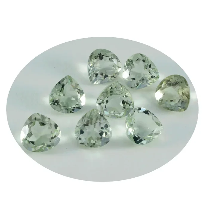 Green Amethyst 1PC Small 7×7 MM Heart Faceted Green Splendid Semi Precious Gems