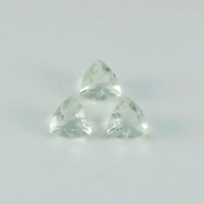 Green Amethyst 1PC Small 7×7 MM Triangle Faceted Green Splendid Semi Precious Gems