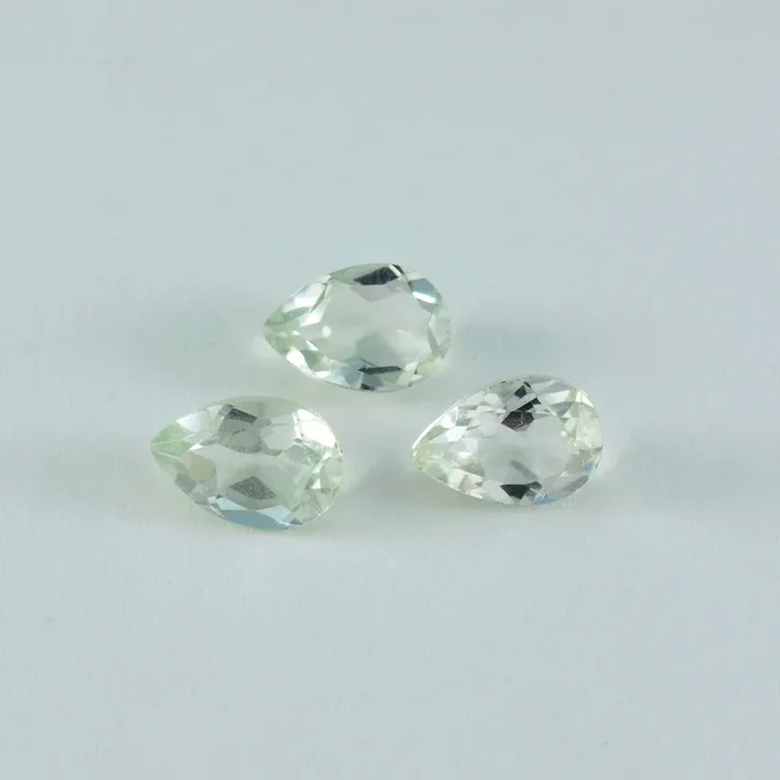 Green Amethyst 1PC Tiny 5×7 MM Pear Faceted Green Superior Semi Precious Loose Gemstone