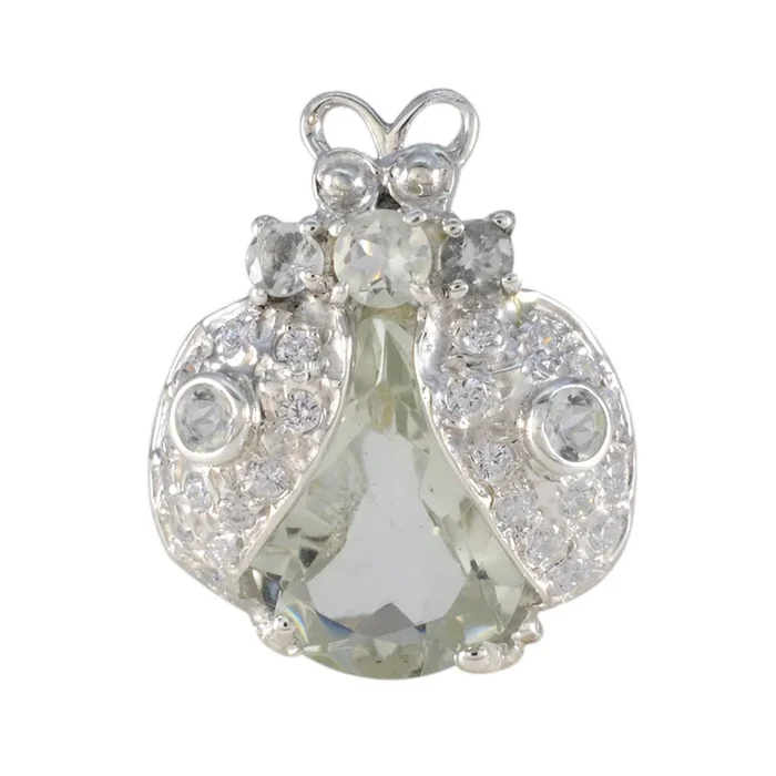 Green Amethyst Featherlight African 925 Silver multiple Olivia Heart Green Pendant Jewelry