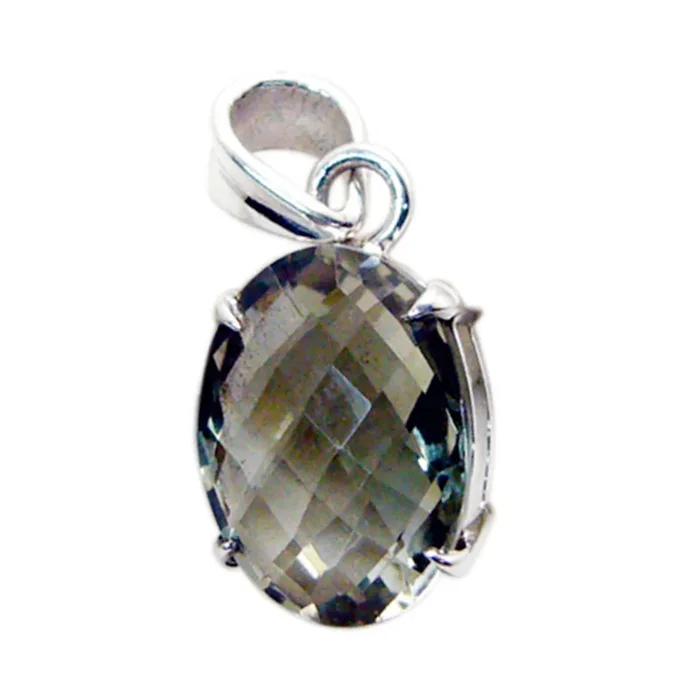 Green Amethyst Featherlight Turkish 92.5 Silver Solitaire Sara wedding Green Pendant Jewellery