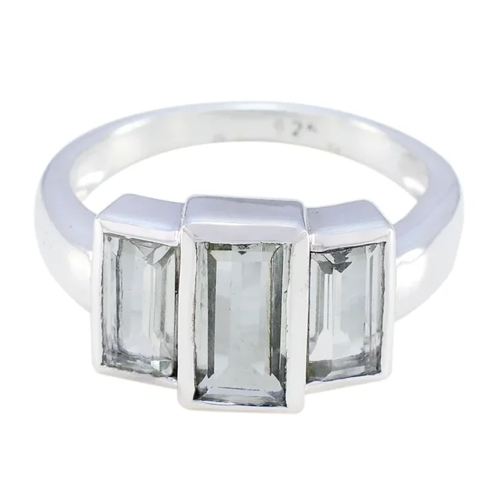 Green Amethyst Trilogy Moroccan Sterling Silver Green Gemstones Minimal Fairytale Ring Jewellery
