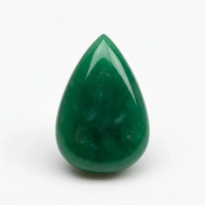 Green Jade 1PC Large 9×11 MM Pear Cabochon Green Pure semi Precious Precious Gemstone