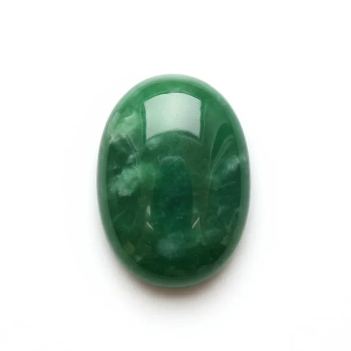 Green Jade 1PC Medium 7×10 MM Oval Cabochon Green Lustrous semi Precious Semi Precious Gemstone