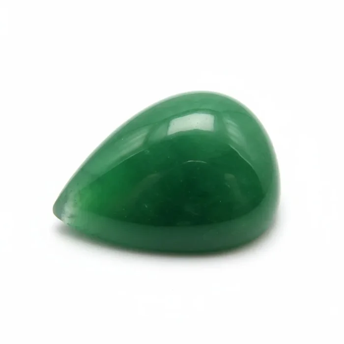 Green Jade 1PC Medium 8×10 MM Pear Cabochon Green Superior semi Precious Semi Precious Gemstone