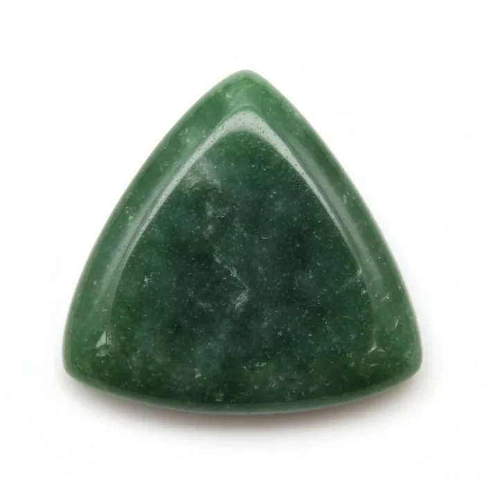 Green Jade 1PC Medium 9×9 MM Triangle Cabochon Green Lustrous semi Precious Loose Gemstone