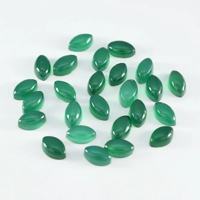 Green Onyx 10PC Tiny 3×6 MM Marquise Cabochon Green Genuine semi Precious Loose Gems