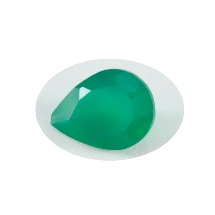 Green Onyx 1PC Chunky 13×18 MM Pear Faceted Green Natural Semi Precious Gems