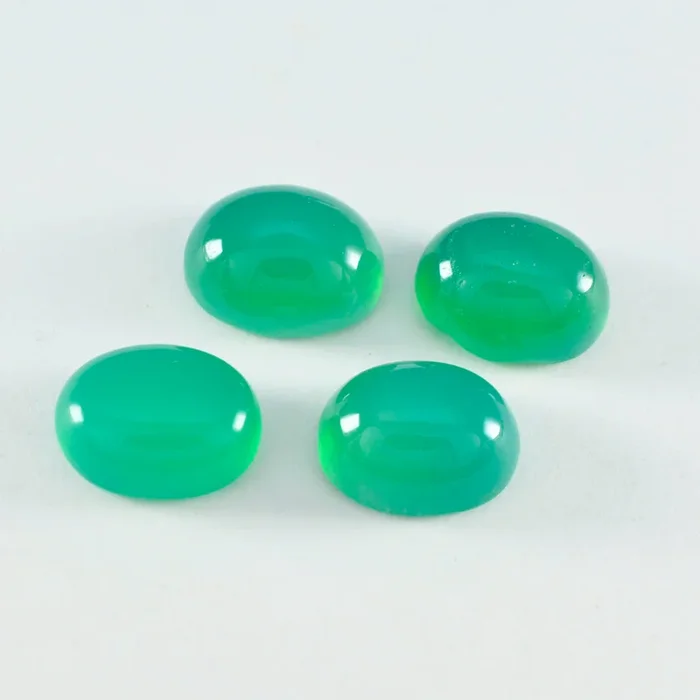 Green Onyx 1PC Medium 7×10 MM Oval Cabochon Green Sparkling semi Precious Loose Gemstone