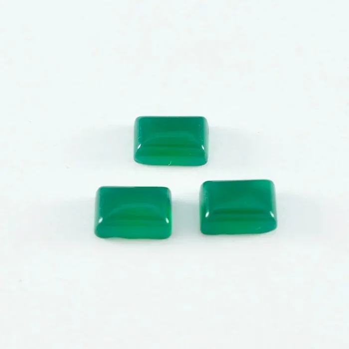 Green Onyx 1PC Small 6×8 MM Emerald Cabochon Green Fine semi Precious Loose Gemstone