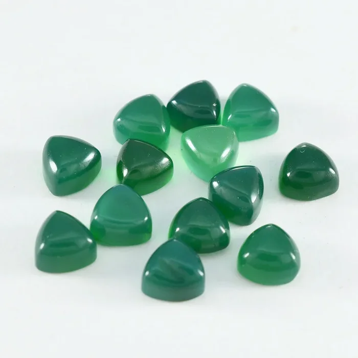 Green Onyx 1PC Small 7×7 MM Triangle Cabochon Green Superior semi Precious Loose Gemstone