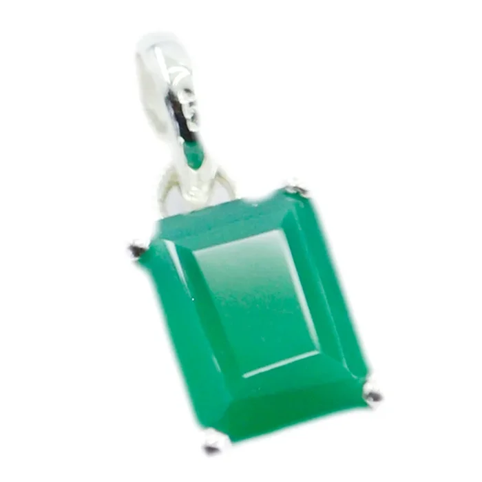 Green Onyx Delicate German 92.5 Silver Solitaire Nella Eternity Green Pendant Jewellery