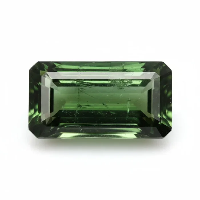 Green Tourmaline 1PC Chunky 10×20 MM Baguette Faceted Green Superior Semi Precious Gems