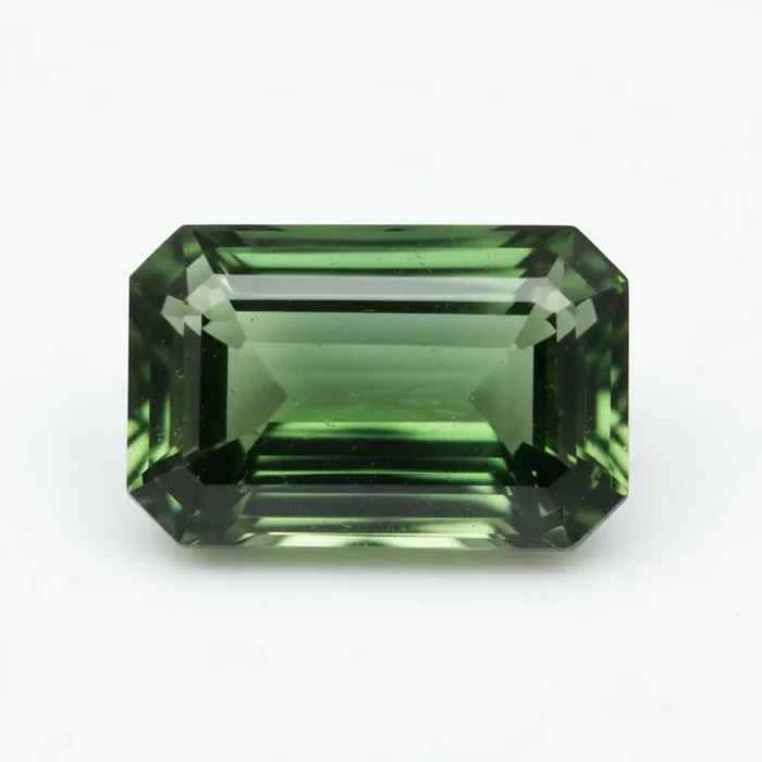 Green Tourmaline 1PC Chunky 12×16 MM Emerald Faceted Green Lustrous Semi Precious Gems