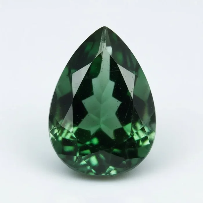 Green Tourmaline 1PC Chunky 13×18 MM Pear Faceted Green Genuine Semi Precious Loose Gemstones
