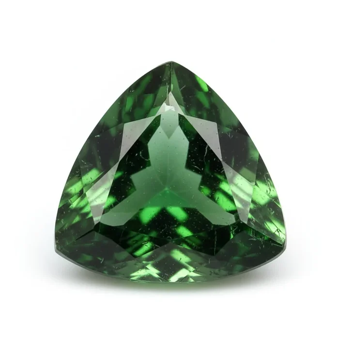 Green Tourmaline 1PC Large 10×10 MM Triangle Faceted Green Shine Semi Precious Loose Gemstones