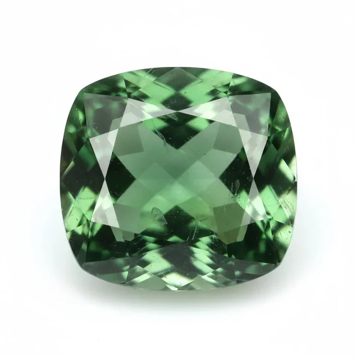 Green Tourmaline 1PC Large 11×11 MM Cushion Faceted Green Fine Semi Precious Gems