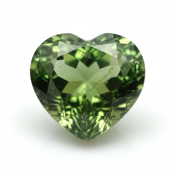Green Tourmaline 1PC Large 12×12 MM Heart Faceted Green High-Quality Semi Precious Loose Gems