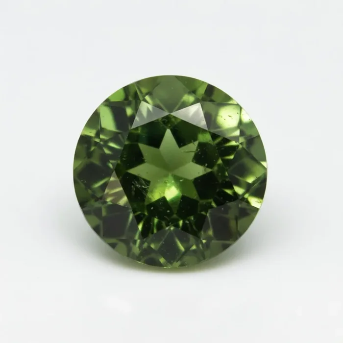 Green Tourmaline 1PC Medium 9×9 MM Round Faceted Green Lustrous Semi Precious Loose Gemstone