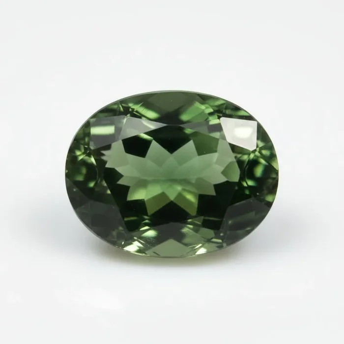 Green Tourmaline 1PC Small 6×8 MM Oval Faceted Green Luster Semi Precious Loose Gemstones