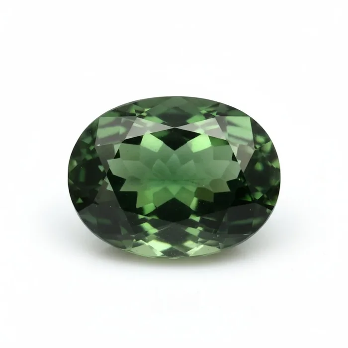 Green Tourmaline 1PC Small 7×9 MM Oval Faceted Green Shine Semi Precious Loose Gems