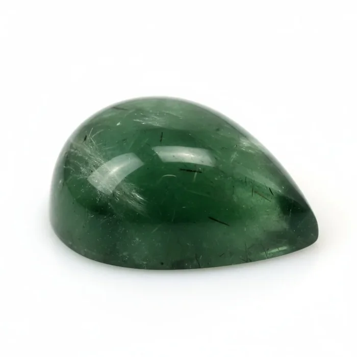 Green Tourmaline 1PC Small 7×9 MM Pear Cabochon Green Fiery semi Precious Semi Precious Gemstone