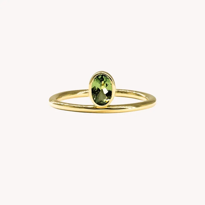Green Valentine Off-Center Ring
