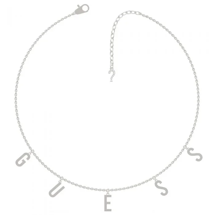 GUESS 15-17″ Letters Charm Chain SST