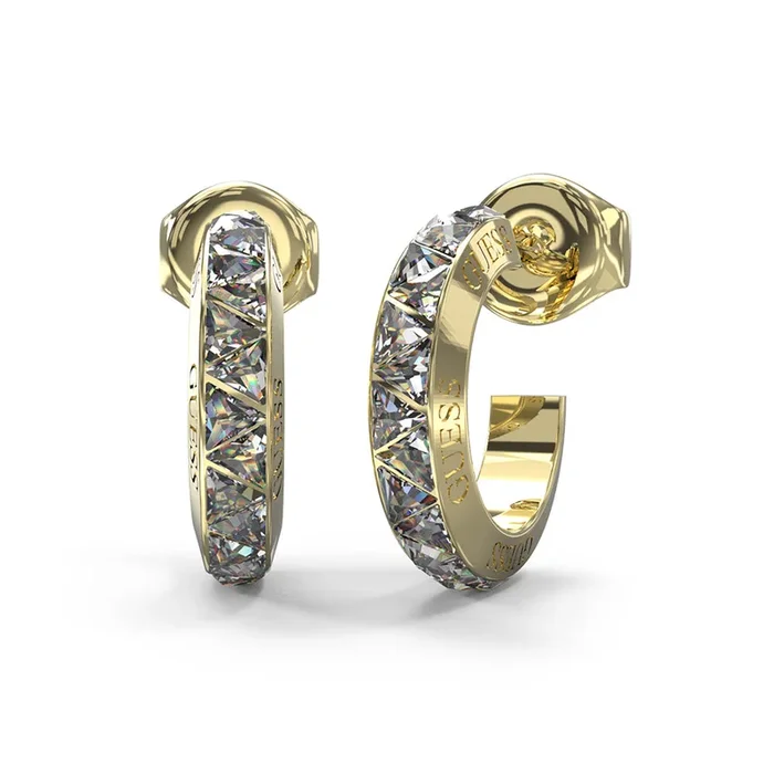 Guess Gold Plated Stainless Steel 18mm Multi Triangle Hoop Earrings