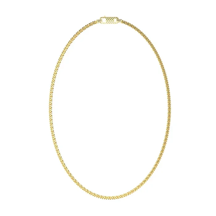 Guess Men’s Jewellery Gold Plated Stainless Steel 8mm Textured Hook Chain