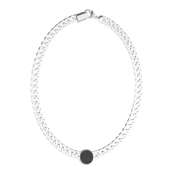 Guess Mens Jewellery Stainless Steel Coin Pattern On 21″ Chain