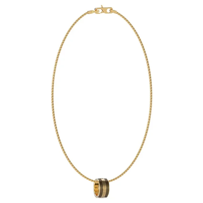Guess Mens Jewellery Stainless Steel Gold Plated 21″ Textured Round Chain