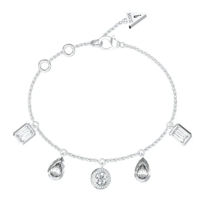 Guess Stainless Steel 4G & 5 Charm Bracelet