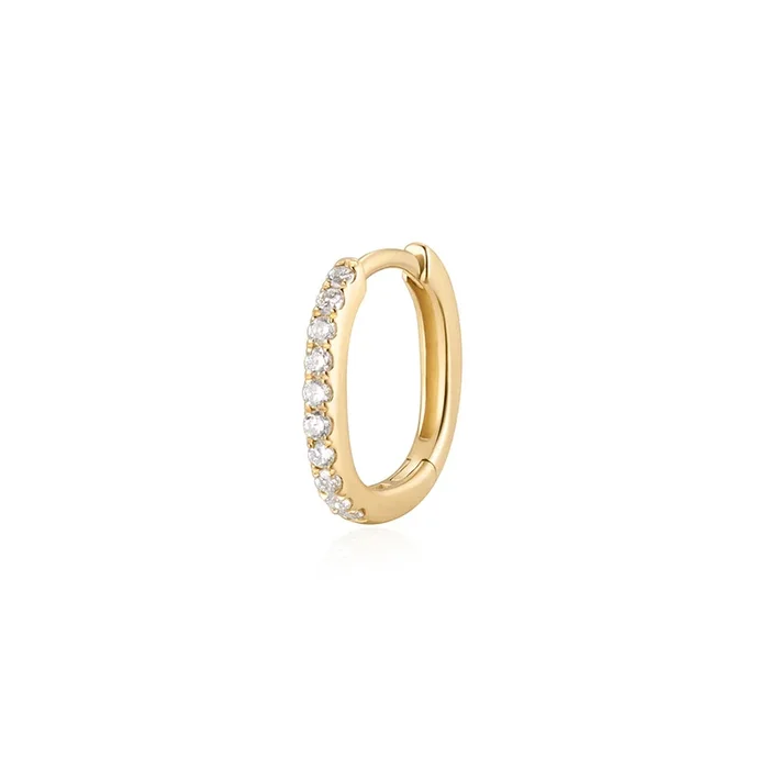 HALLIE | Bead Set Lab Grown Diamond Huggie