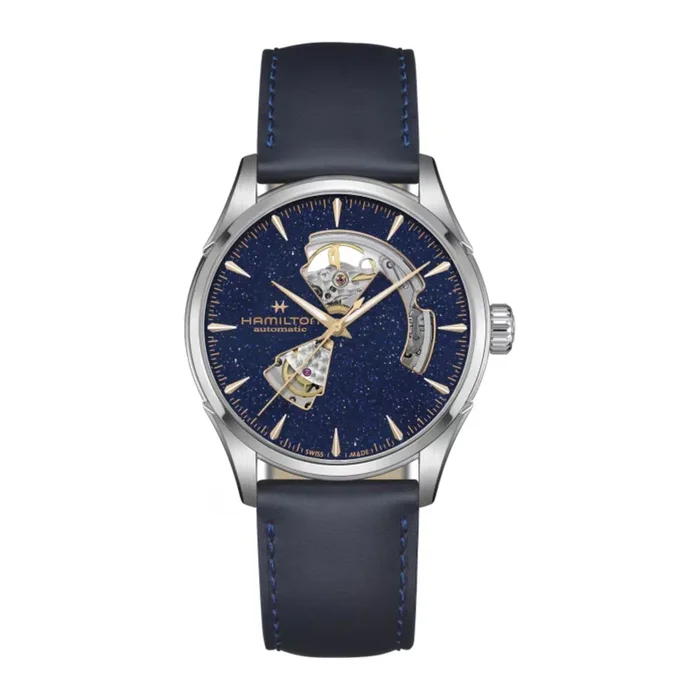 Hamilton Jazzmaster Open Heart Auto sparkling blue dial blue leather strap 42 mm – Lepage