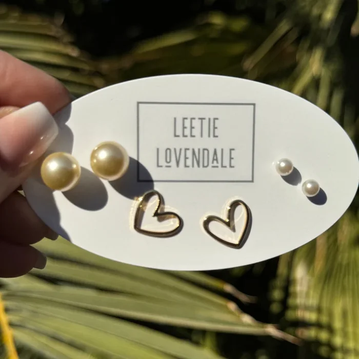 Hand Drawn Love Earrings Set