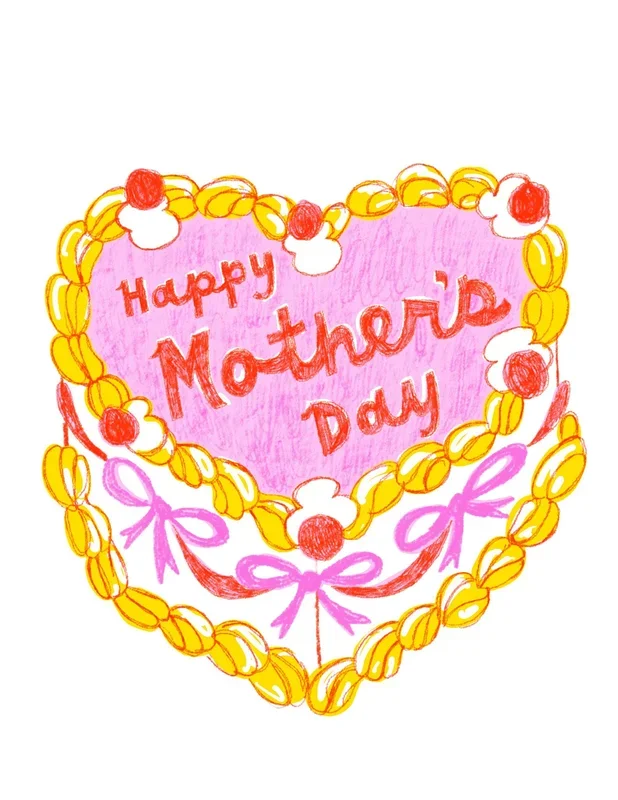 Happy Mama’s Day Cake Risograph Card