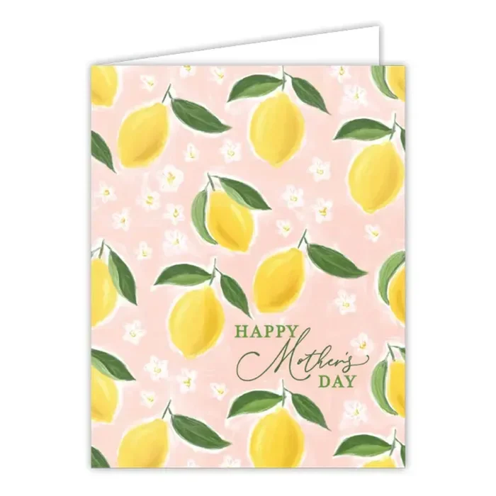 Happy Mother’s Day Lemons On Pink Greeting Card