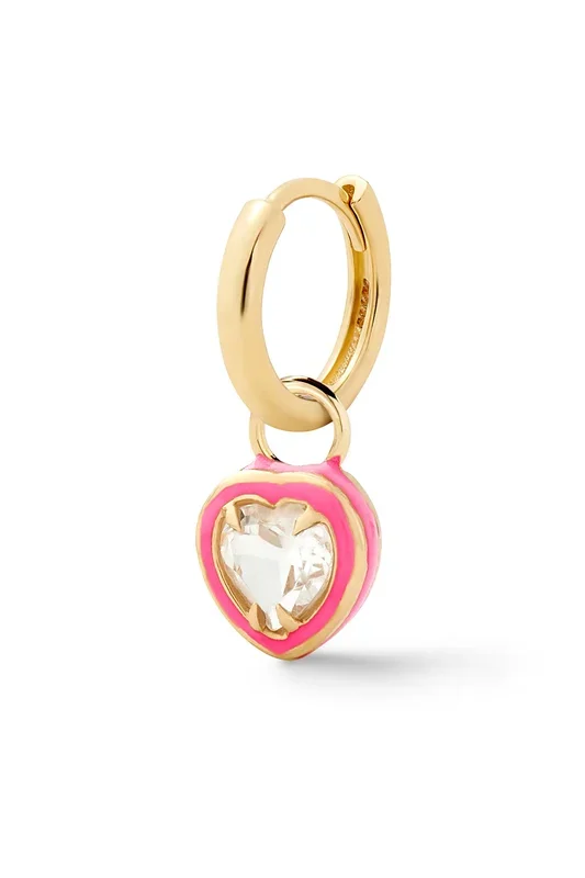 Heart Cocktail Huggie – White Topaz