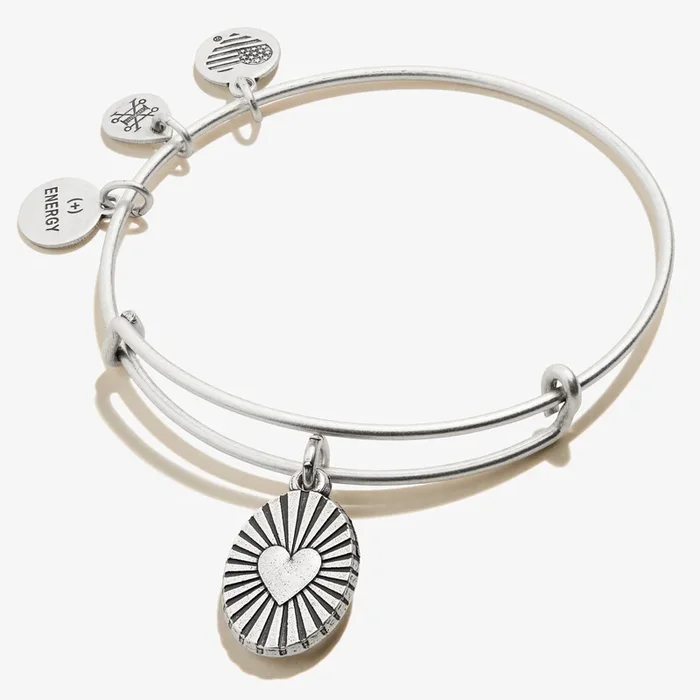 Heart Embossed Charm Bangle