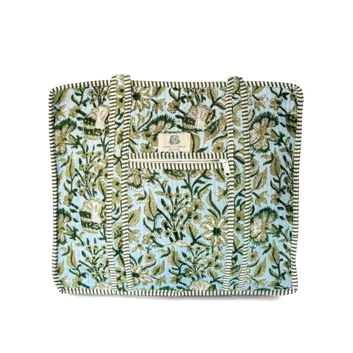 Heart of Grace Georgia Vine Large Quilted Zipper Tote Bag