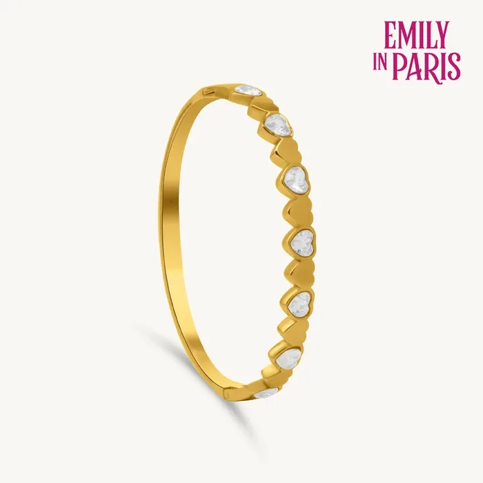 Heart Petal Radiance Bangle Bracelet