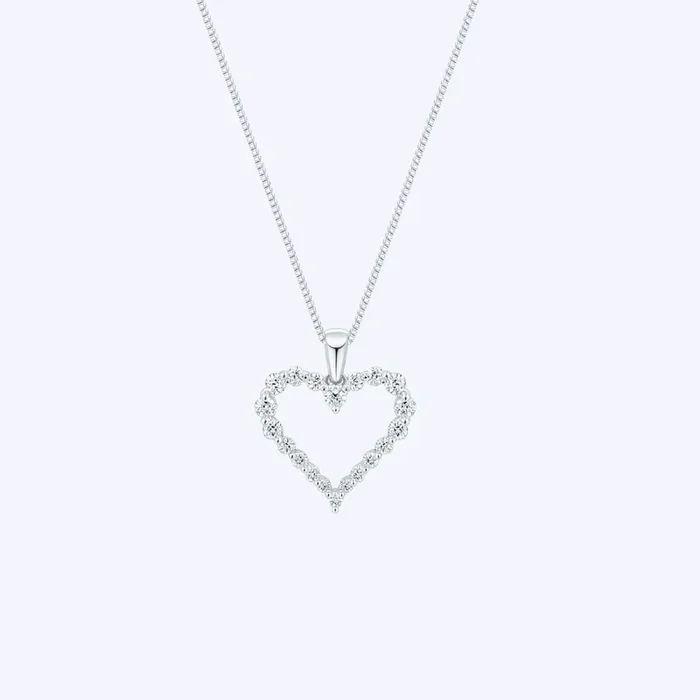 Heart Shaped Diamond Pendant Necklace